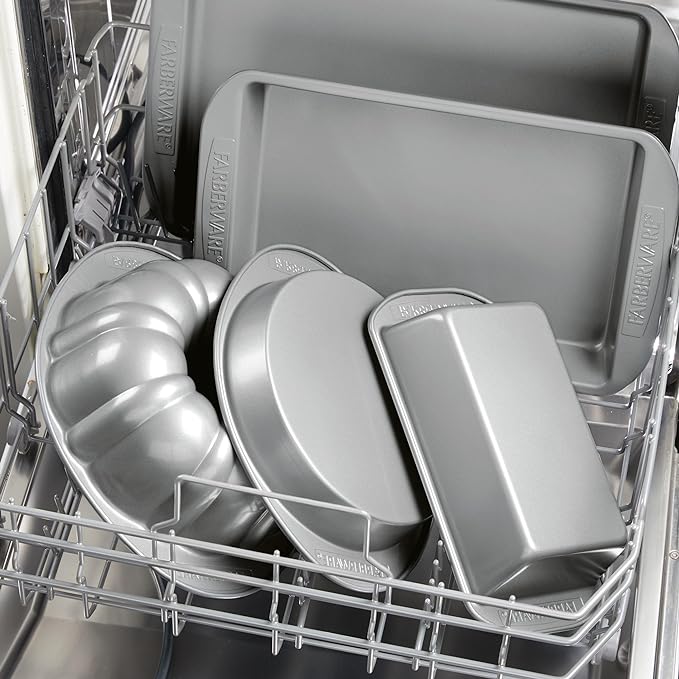 Farberware Nonstick Bakeware Baking Pan / Nonstick Cake Pan, Round - 9 Inch, Gray, 1 Count (Pack of 1)