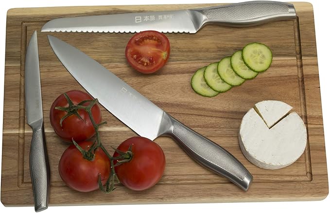Ross Henery Professional Japanese Chef’s Knife Set | 9 Piece Hand Sharpened Stainless Steel Knives | Kitchen Set & Canvas Case