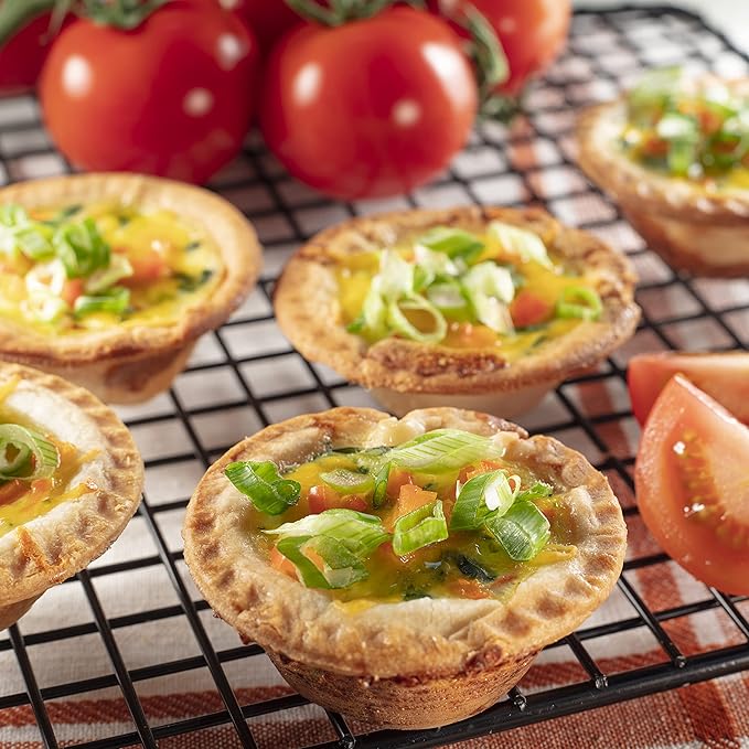 Mini Pie & Quiche Maker- Thanksgiving Electric Baker Cooks 6 Small Quiches or Pies in Minutes- Dough Cutting Circle Easy Measurement- Better than Tins, Pans- Baking or Dessert Gift - Fall Must Have