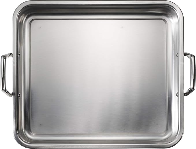 Tramontina 16.5-Inch Stainless Steel Roasting Pan with Rack, Turkey Roaster for Oven, Dishwasher Safe, Made in Brazil