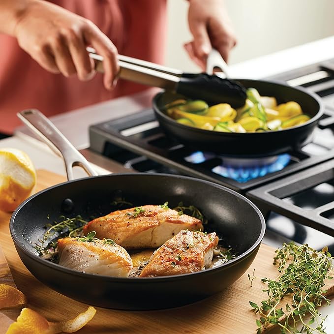 KitchenAid 80193 Hard Anodized Induction Nonstick Frying Pan Set/Skillets, 8.25 Inch and 10 Inch - Matte Black
