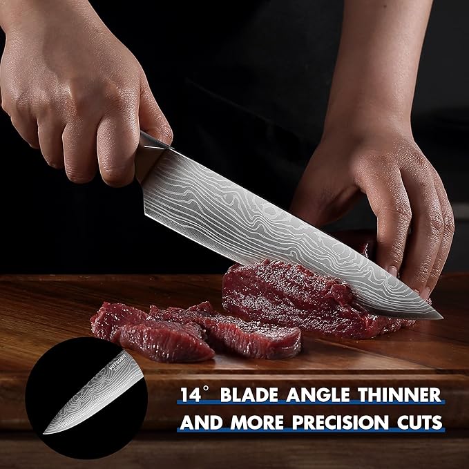YOTSUBA Kitchen Knives Set 3 PCS, Ultra Sharp Chef Knife Set High Carbon Stainless Steel Blade, for Home & Restaurant Use, With Smooth Ergonomic Handle and Stylish Premium Gift Box