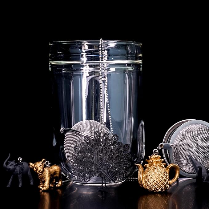 Tea Strainers For Loose Tea Stainless Steel Tea Ball Infuser Tea Ball For Loose Leaf Tea Infuser For Loose Leaf Tea Loose Leaf Tea Steeper Cute Tea Infuser Gift (Cup)