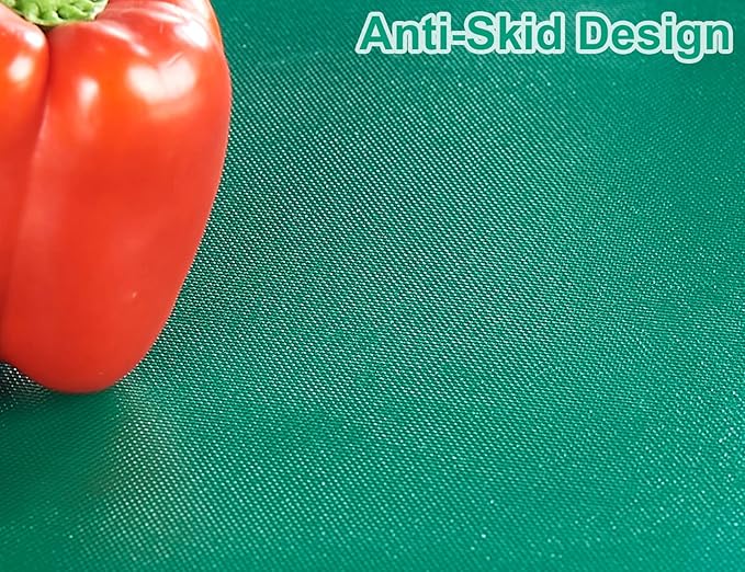 CURTA Cutting Boards for Kitchen, 30" x 18" x 0.5" Green Color Coded Plastic Commercial Chopping Board with Anti Slip Surface Dishwasher Safe