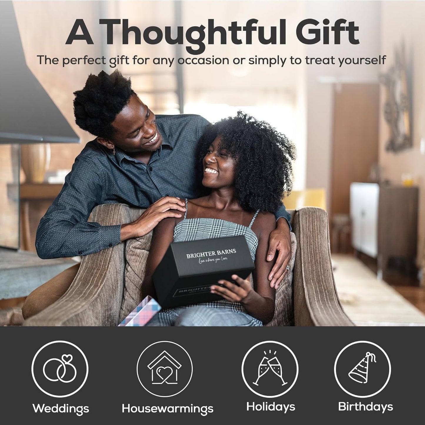 Luxury Glass Hand and Dish Soap Dispenser Set by Brighter Barns - Kitchen Soap Dispenser Set with Stainless Steel Pump for Kitchen Sink - Neutral Modern Farmhouse Home Decor for Airbnb (Black/White)