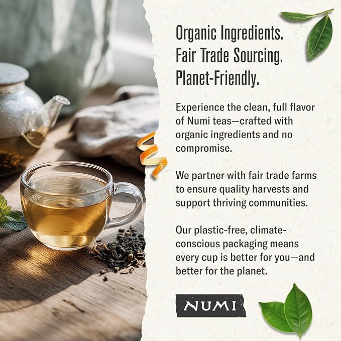 Numi Organic Tea Gunpowder Green, 100 Count Box of Tea Bags (Packaging May Vary)