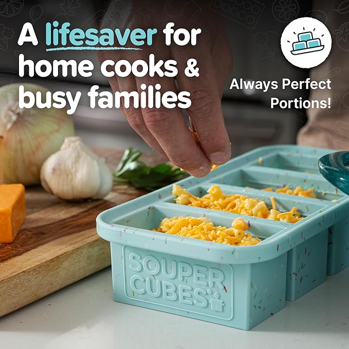 Souper Cubes 1 Cup Silicone Freezer Molds with Lids - Soup Cubes Freezer Tray with Lid - Perfect for Freezing Broth, Rice, Individual Portions, Meal Prepping and More - Sprinkles - 2-Pack