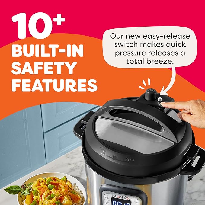 Instant Pot Duo 7-in-1 Electric Pressure Cooker, Slow Cooker, Rice Cooker, Steamer, Sauté, Yogurt Maker, Warmer & Sterilizer, Includes App With Over 800 Recipes, Stainless Steel, 8 Quart