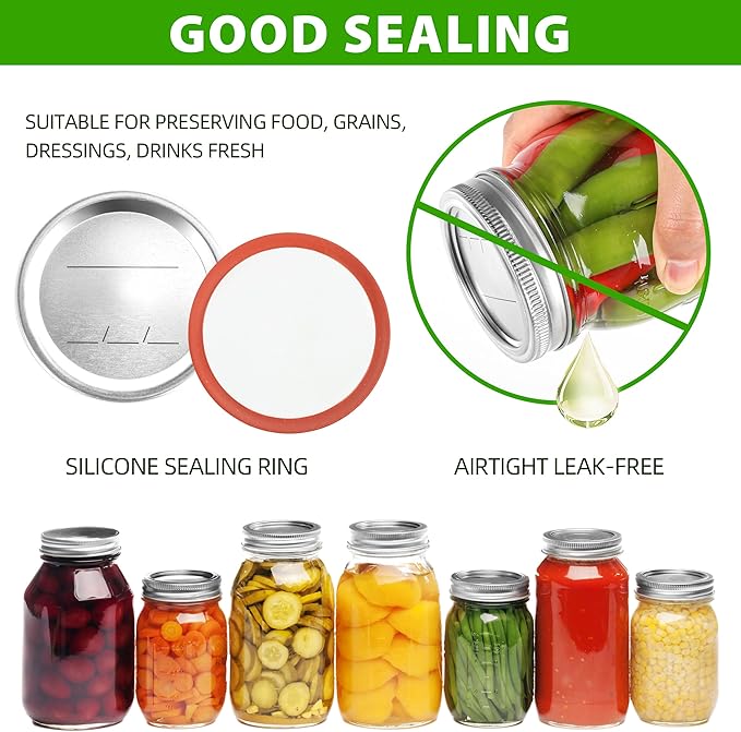86PCS Canning Lids For Mason Regular Mouth, Jars Lids Mason Jars For Canning Food Fruits DIY Jam (70mm, 86Lids for Wide Mouth Jar)