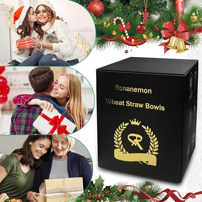 2 Pack Soup Bowl with Handles, Microwave Ramen Bowl with Lid for Soup and Instant Noodles,Oatmeal, Gumbo, Salad,BPA Free(Black Black)