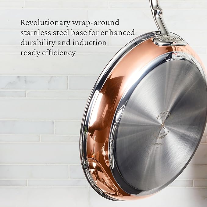Hestan - CopperBond Collection - 100% Pure Copper Frying Pan, Induction Cooktop Compatible, 12.5-Inch