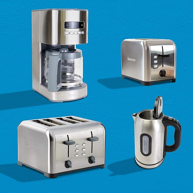 Kenmore Drip Coffee Maker - 12 Cup Programmable Cafe Machine With Glass Pot, Regular & Bold Brew, Auto Shut Off Large Water Reservoir, Reusable Filter, Kitchen Appliances For Cafeteria Barista