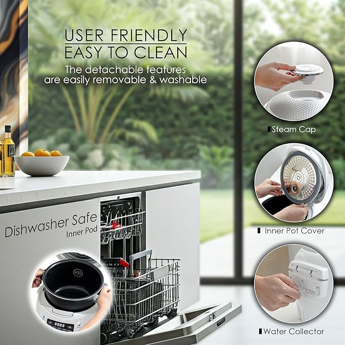 MAGiC COM Rice Cooker, 20 Cup(Cooked) 10 Cup(Uncooked) One Touch Healthy Cooking with 15 Menu Modes, Nonstick Inner Pot, Steamer Basket, Auto Clean, 24 Hour Delay Timer and Auto Keep Warm(White)
