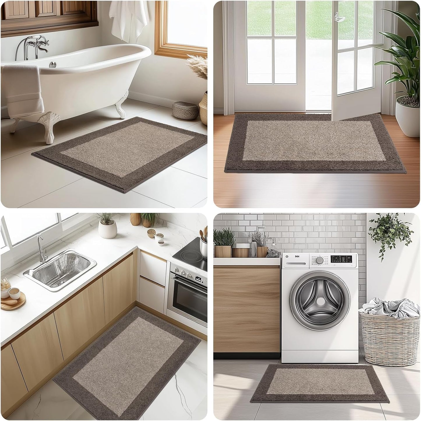 Machine Washable Runner Rug 32" x 120", Non Slip Kitchen Mat for Floor, Absorbent Entryway Rug for Kitchen, Bedroom, Living Room, Hallway, Door (Roll Packing)