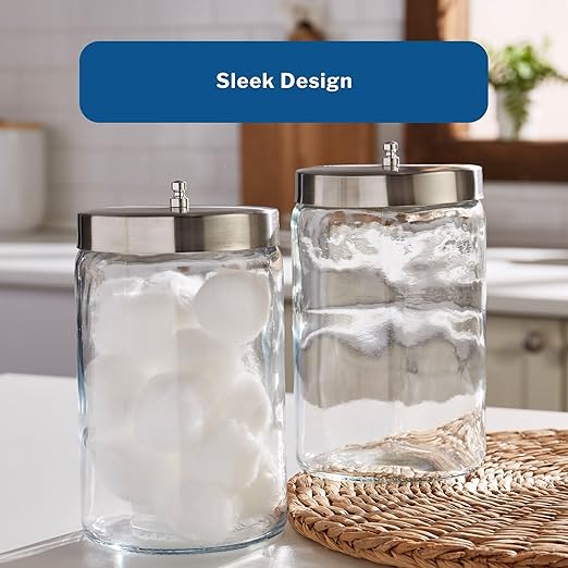 McKesson Sundry Glass Jar, Stainless Steel Lid, Unlabeled, 4 1/4 in x 7 in, 1 Count