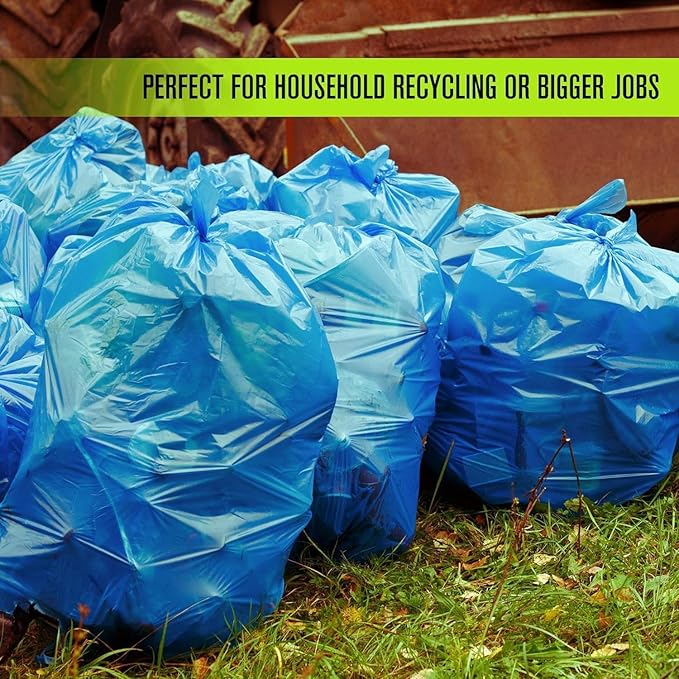 Aluf Plastics 20-30 Gallon 1.2 MIL Blue Industrial Strength Trash Bags - 30" x 36" - Pack of 800 - For Industrial, Home, & Recycling