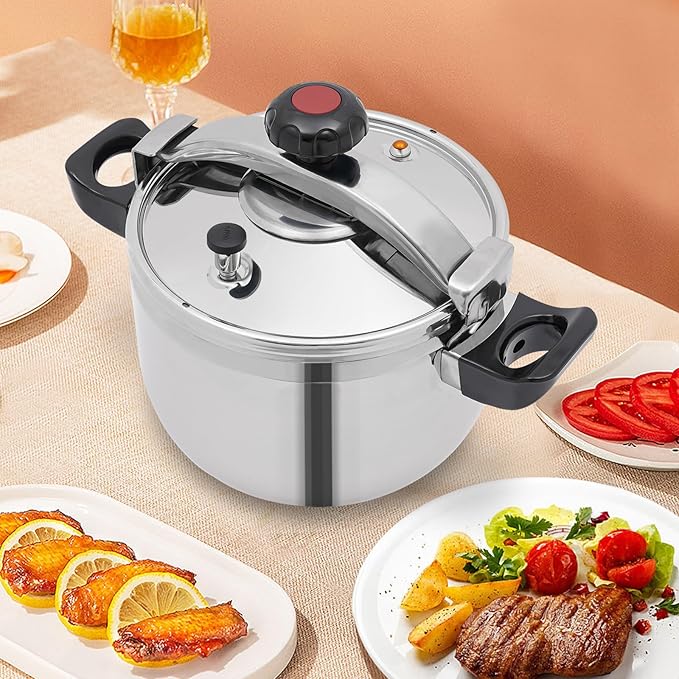 11 Quart Stainless Steel Pressure Cooker, 60Kpa Pressure Stewing Pot w/Alarm Device, Pressure Cooker Pot for Cooking, 3 Heavy Security Systems,Works on All Stovetops(Induction Compatible)(11L/11.62Qt)
