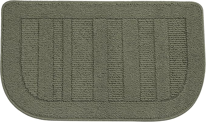 BEQHAUSE 30x18 Inch Kitchen Rug Mat Durable Kitchen Rugs Non-Slip Washable Absorbent Kitchen Mats for Floor Dirt-Resistant Semicircular Kitchen Mat (Green)
