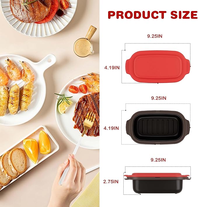 Multi-Use Microwave Cookware|Microwave Grill Pan, Rice/Pasta/Bacon Cooker | Senior-Friendly Easy Grip | Dishwasher Safe& BPA-Free | Safe for Family,Dorms,Office,RV