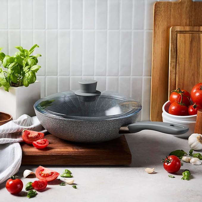 ZWILLING Parma Plus Ceramic 11-inch Aluminum Ceramic Nonstick Wok with Lid