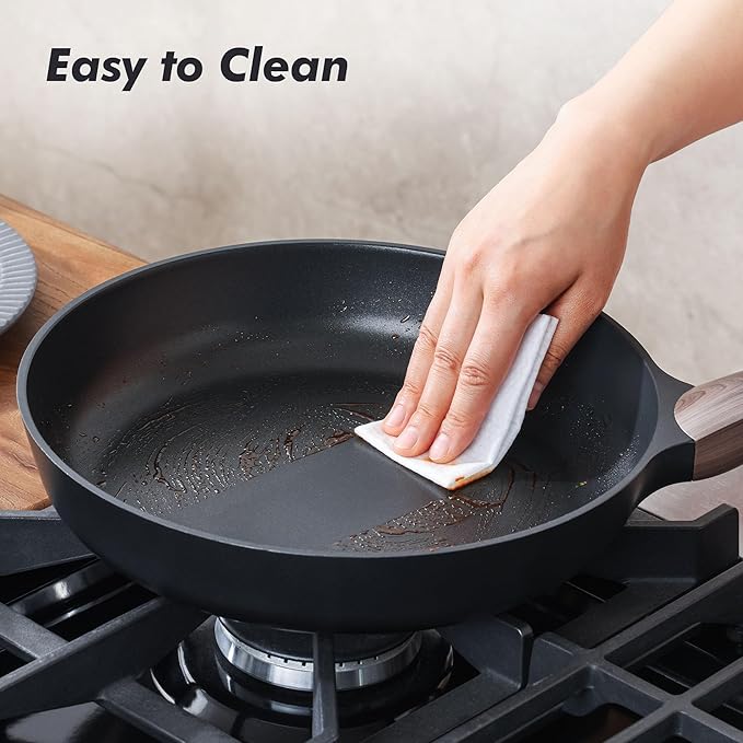 SENSARTE Nonstick Frying Pan Skillet 11Inch Non Stick Egg Pan Omelette Pans, Healthy Kitchen Cooking Chef's Pan, PFOA Free, Free of Intentionally Added PFOS/PFOA, Induction Compatible, Black