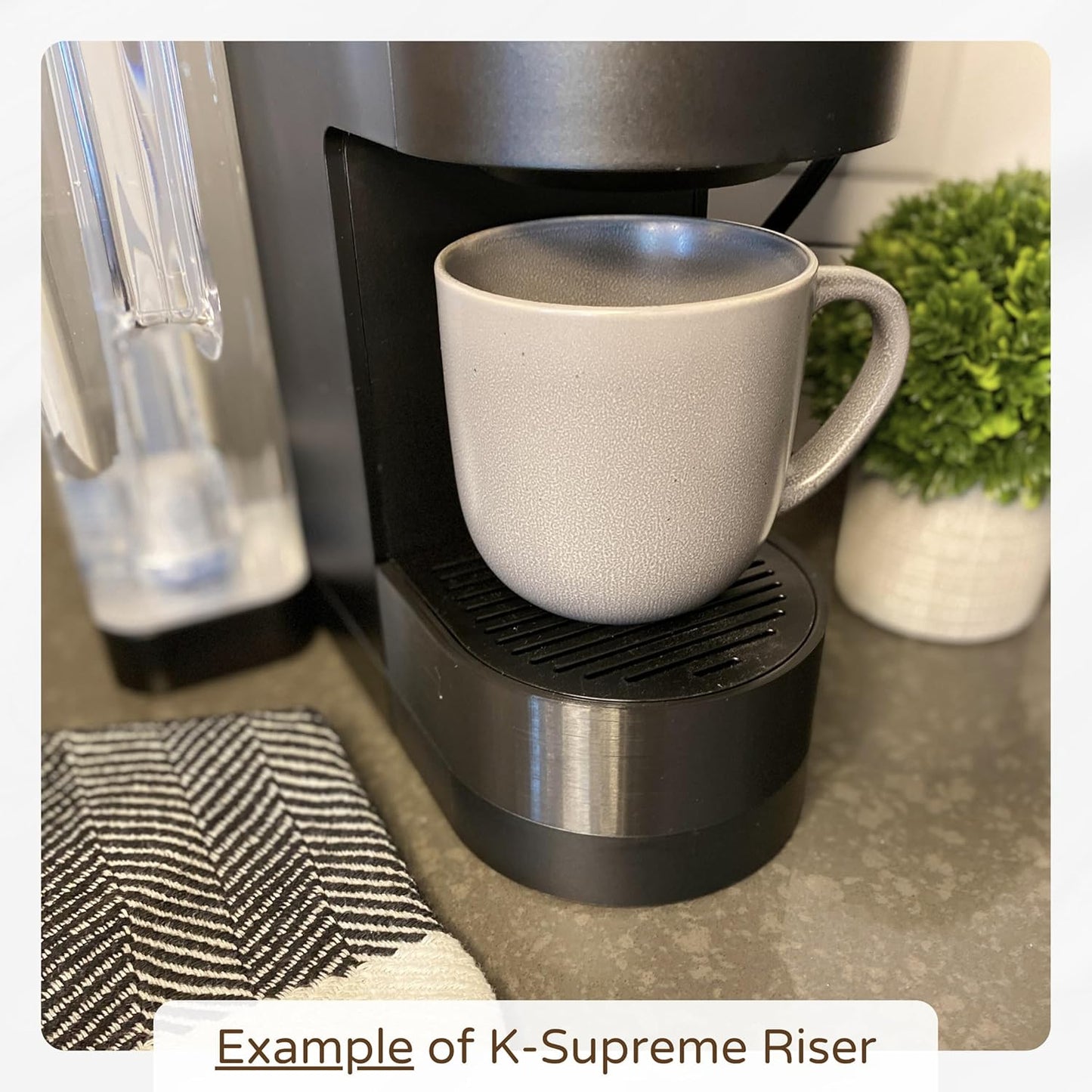 Drip Tray Mug/Cup Riser Made for the Keurig to Reduce Splashes - Riser Only (White, K-Mini 1.25 inches Tall)
