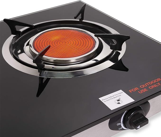 Barton Deluxe 40,000 BTU 2 Burner Propane Gas Range Stove Cooktop Ceramic Infrared Auto Ignition Outdoor Grill BBQ Camping Stoves Countertop LPG