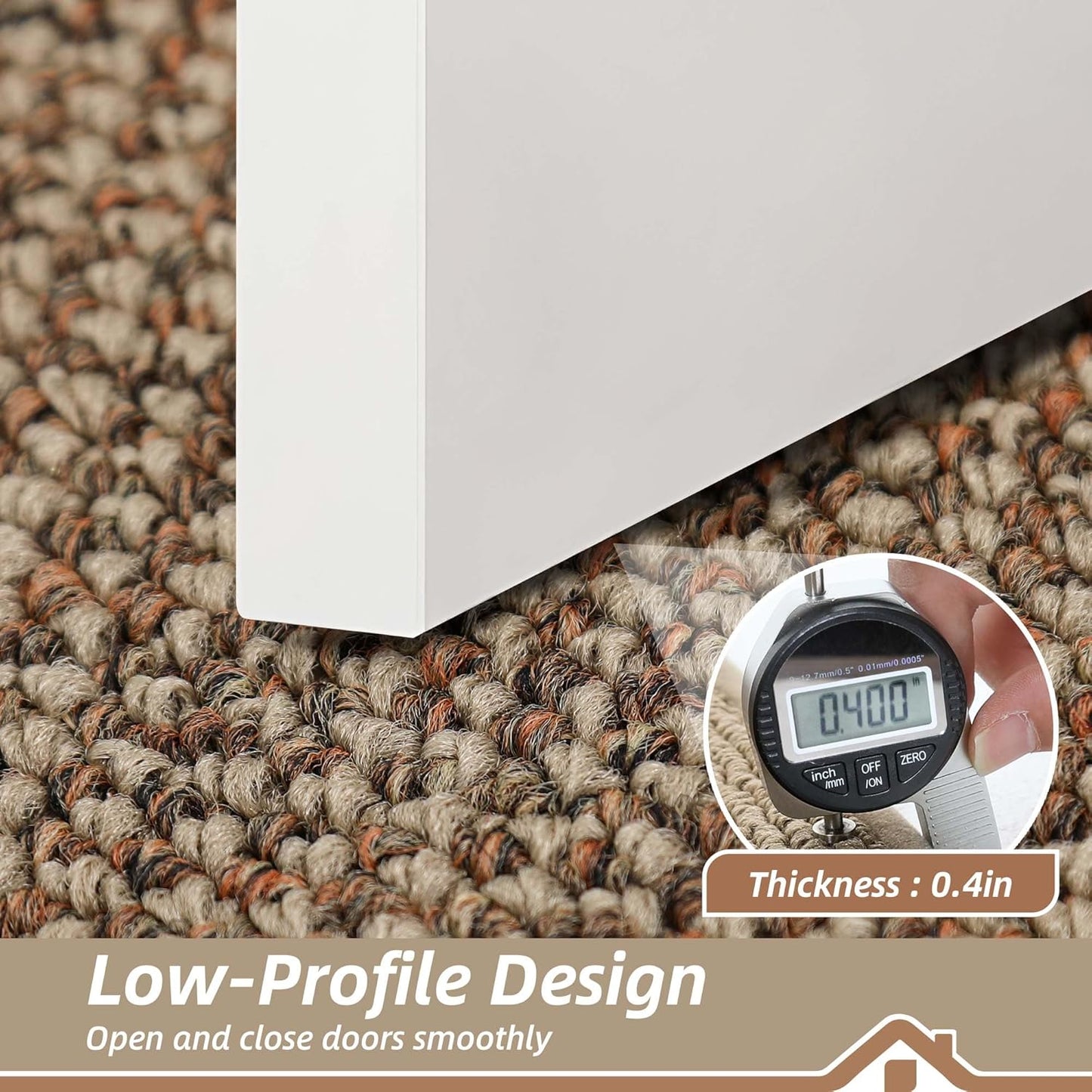 BEQHAUSE Indoor Door Mat 24" x 60", Dirt Trapper Door Mats Non-Slip Entryway Rugs Washable, Resist Dirt Absorbent Welcome Mat, Low Profile Floor Mats for Front Back Door and Entryway, Taupe