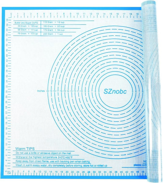Extra Large Silicone Pastry Mat 34x26 Inch - Nonstick Baking Mats with Measurements, Great for Dough Rolling, Pastry, Pie Crust, Fondant, Cookies, Bread, Pasta, Pizza, Counter Mat