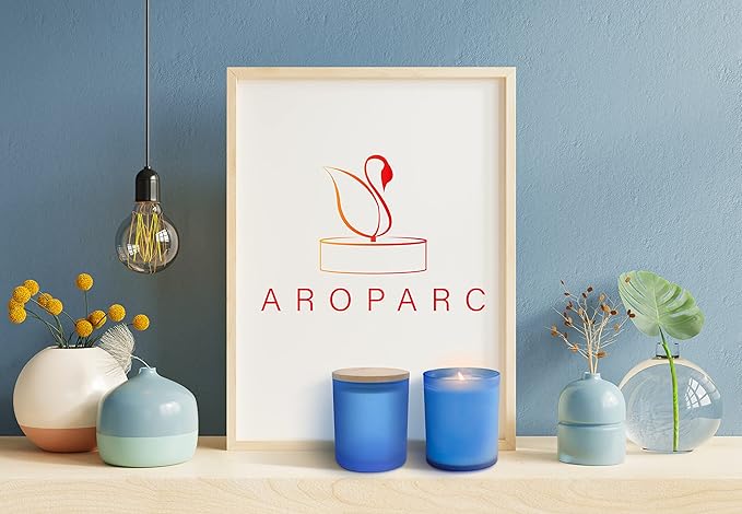 12 Pack Candle Jars for Making Candles, 10 OZ Empty Candle Jars with Bamboo Lids, Bulk Candle Containers Candle Glass - Dishwasher Safe, Frosted Blue