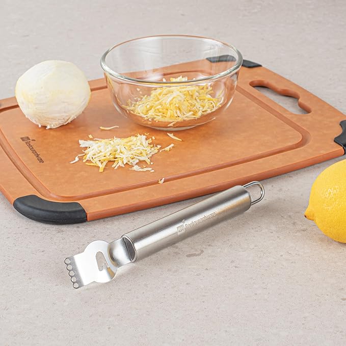 Restaurantware Met Lux Citrus Zester 1 Multi-Purpose Channel Knife - Ergonomic Grip Hanging Loop Stainless Steel Lemon Peeler Corrosion-Resistant For Kitchens And Bars