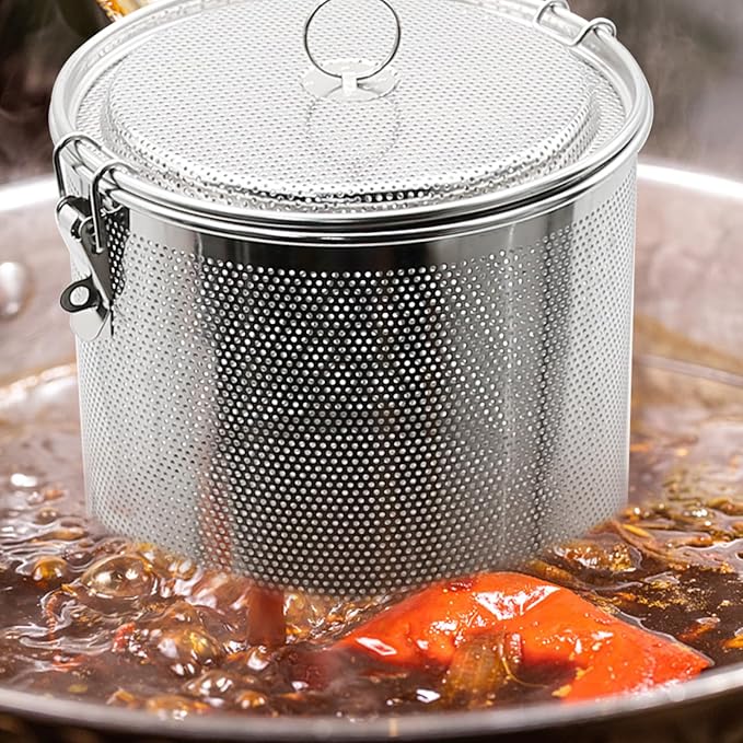 Tea Infuser, Stainless Steel Seasoning Strainer Tea Ball Filter Soup Seasonings Seperation Basket Spice Filter Tea Sieve for Home Restaurant Kitchen (5.11 x 5.7 inch)