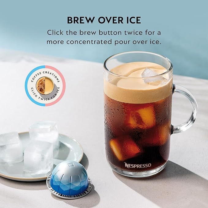 Nespresso Vertuo Pop+ Coffee and Espresso Maker by Breville with Milk Frother, Coconut White