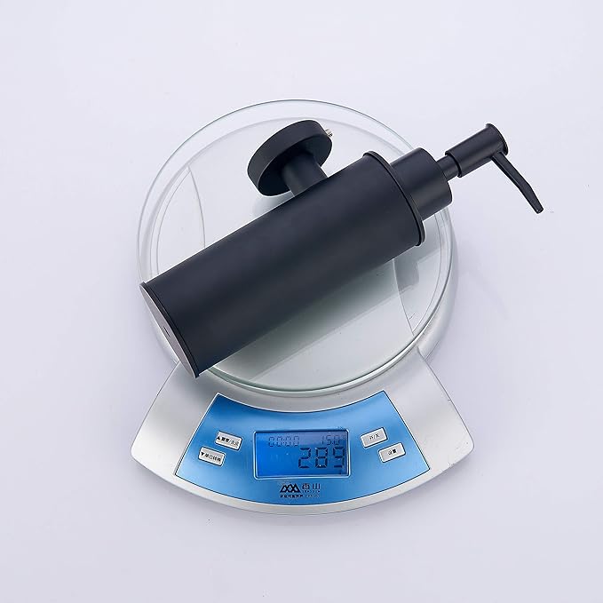 BGL Soap Dispenser Stainless Stee Black Round 304 Wall Mount Liquid and Soap Dispenser for Kitchen and Bathroom