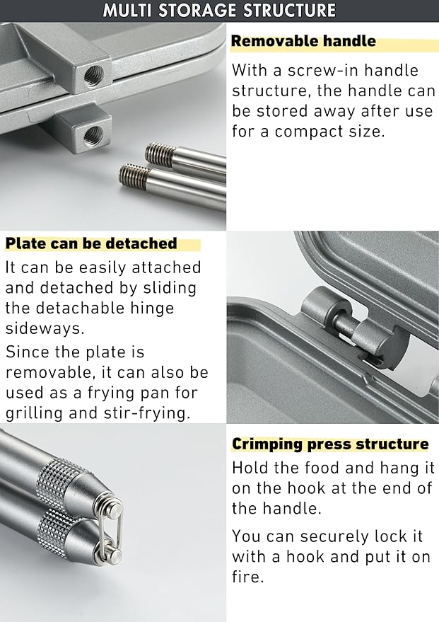 camping moon Sandwich Maker Hot Sand Single Burner Gas Fire Open Fire Compact Aluminum TT-1315 (Silver)