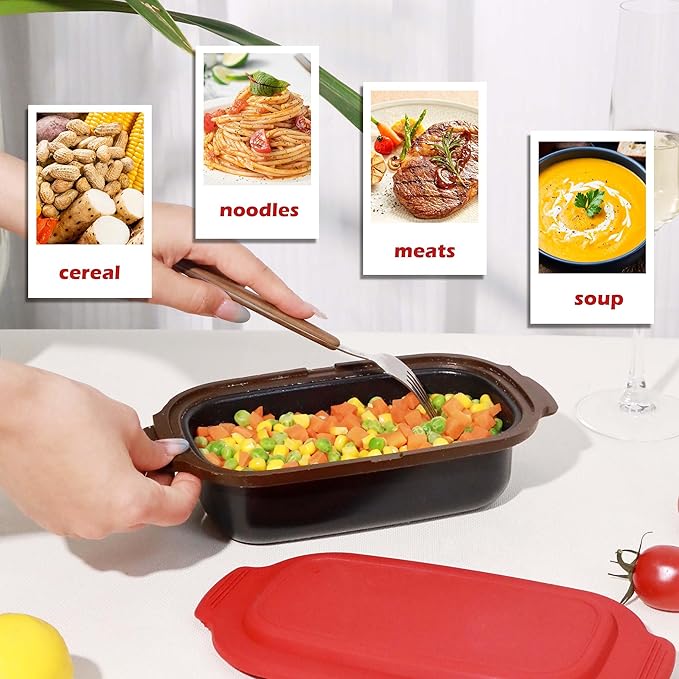 Multi-Use Microwave Cookware|Microwave Grill Pan, Rice/Pasta/Bacon Cooker | Senior-Friendly Easy Grip | Dishwasher Safe& BPA-Free | Safe for Family,Dorms,Office,RV
