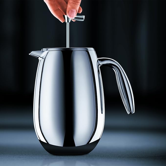 Bodum 51 oz Columbia Thermal French Press Coffee Maker, Insulated Double Wall Stainless Steel, Chrome
