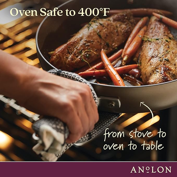 Anolon Advanced Home Hard-Anodized Nonstick Skillets (10.25-Inch, Bronze)