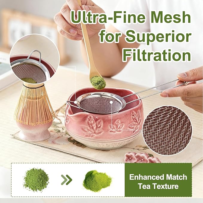 Matcha Whisk Set, 8PCS Matcha Set-20OZ Matcha Bowl With Spout, Matcha Whisk and Holder,Ideal Gift for Christmas, Birthday