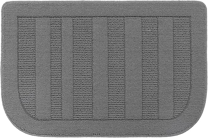 BEQHAUSE 24x36 Inch Kitchen Rug Mat Durable Kitchen Rugs Non-Slip Washable Absorbent Kitchen Mats for Floor Dirt-Resistant Semicircular Kitchen Mat (Grey)