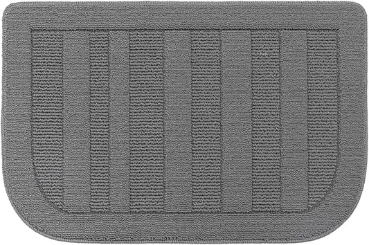 BEQHAUSE 24x36 Inch Kitchen Rug Mat Durable Kitchen Rugs Non-Slip Washable Absorbent Kitchen Mats for Floor Dirt-Resistant Semicircular Kitchen Mat (Grey)