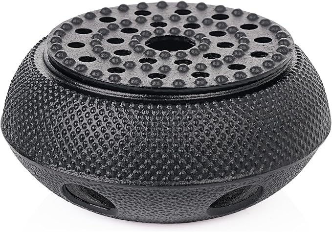 Sungmor Black Cast Iron Teapot Warmer - Japanese Style Candle Warmer for Tetsubin, Durable Heat Retaining Base for Tea Kettles, Traditional Design