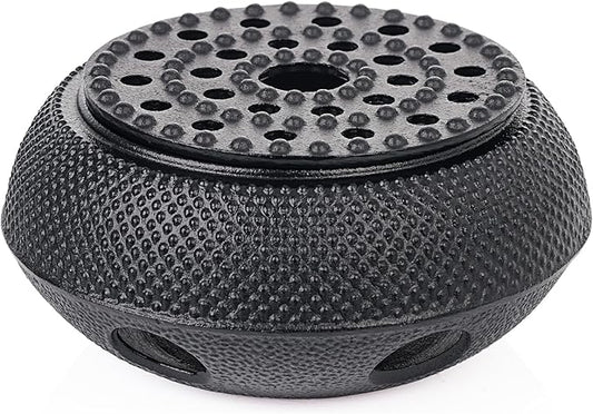 Sungmor Black Cast Iron Teapot Warmer - Japanese Style Candle Warmer for Tetsubin, Durable Heat Retaining Base for Tea Kettles, Traditional Design
