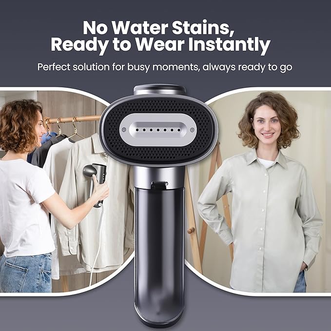 Neakasa Magic 1 Vacuum Steamer, Handheld Travel Garment Steamer for Clothes, 2300Pa Suction for Clothes Grips, Steamer Iron 2 In 1, for 110-120V Use (Silver)