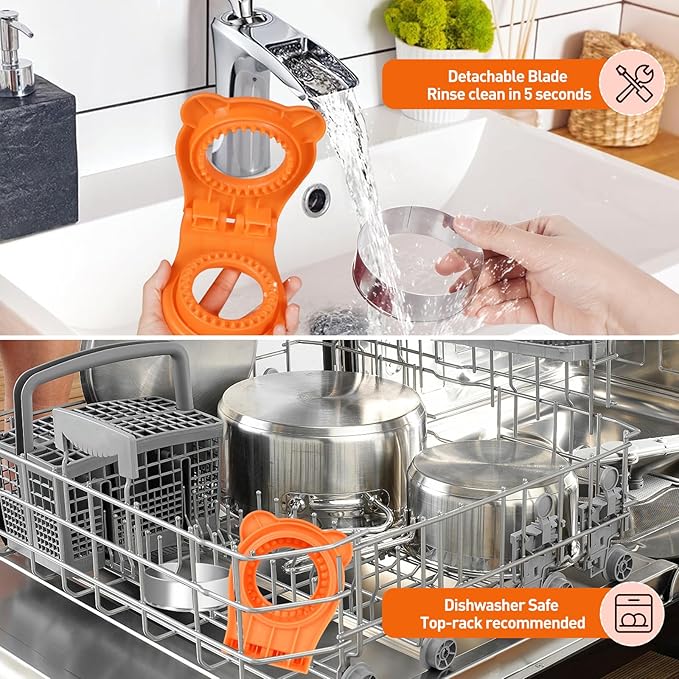 Leak-Proof & BPA-FreeSandwich Cutter and Sealer for PB&J, Round Crustless Kitchen Tool, Kids Lunch Snacks Maker for Biscuit & Cookie Dough, Orange