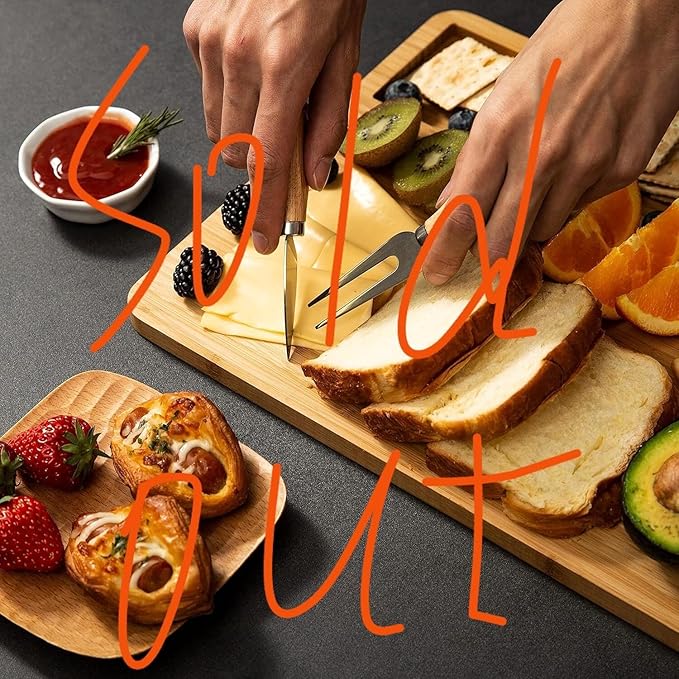 Cutting Board Wood Chopping Board Double Sided Charcuterie Boards Serving Board Kitchen Essential House Warming Hostess Host Gift Serving Tray for Christmas Wedding Birthday Anniversary Silver