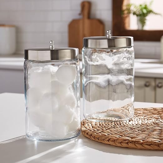McKesson Sundry Glass Jar, Stainless Steel Lid, Unlabeled, 4 1/4 in x 7 in, 1 Count