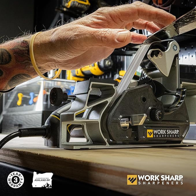 Work Sharp Ken Onion Edition Knife & Tool Sharpener Elite Mk2 - Adjustable Knife Sharpening System with Blade Grinding Attachment