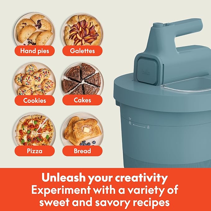 bella 3.5 Qt Hand & Stand Mixer, 2 in 1 Electric Mixer with Bowl, Dough Hook, Whisk & Egg Beater, Multifunctional Handheld Blender & Mixer for Baking, 200 Watt, Surf