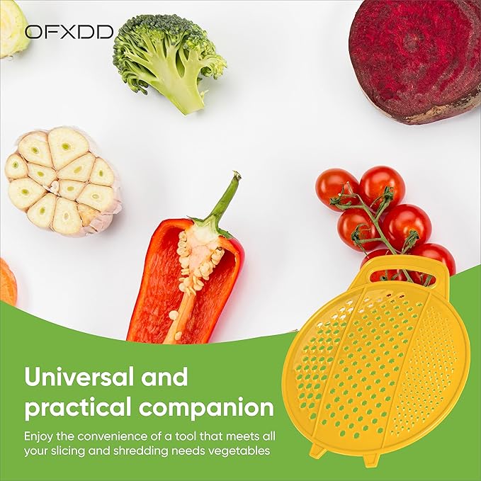 Shredder Kitchen - Plastic Grater with Handle - Round Slicer for Fruits & Vegetables